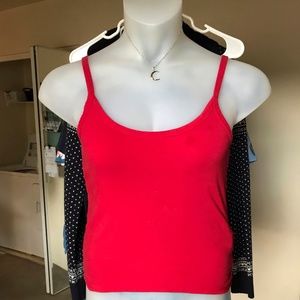 Red basic crop top